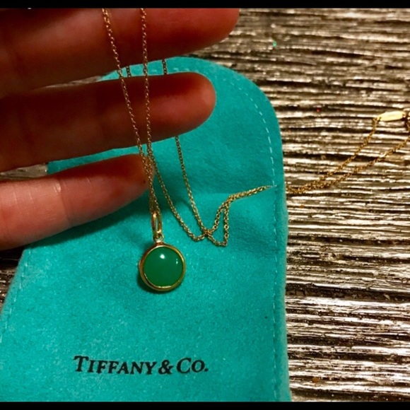 Chrysoprase Dot Charm Necklace 